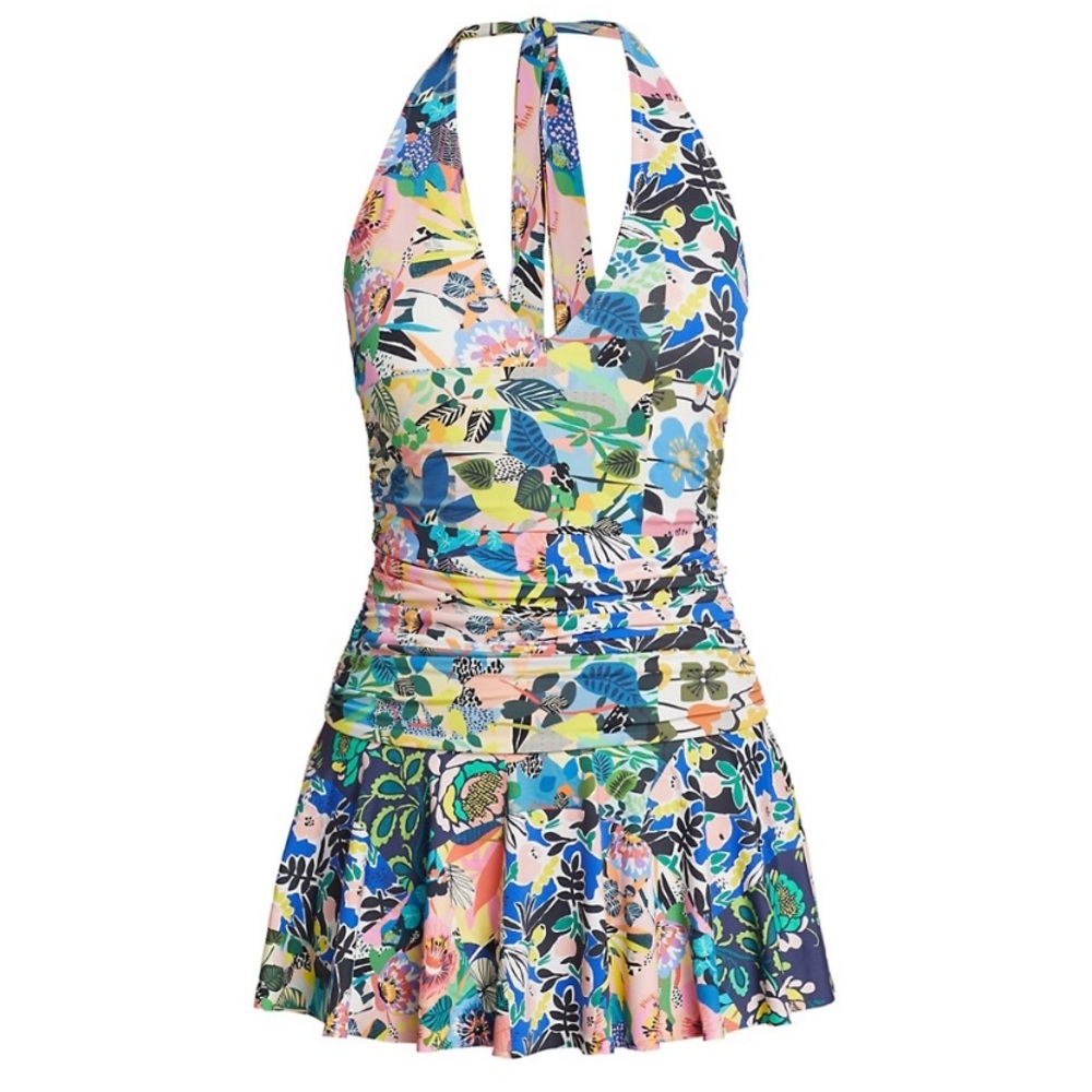Johnny Was Rushed Floral Covered Up Swim Dress size medium.  Bought from Saks.